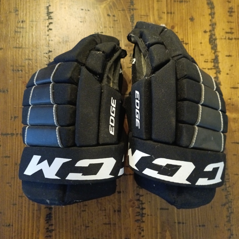 CCM Edge Senior Ice Hockey Gloves Black White SR 13 Inch 33cm 234026 HGEDGE